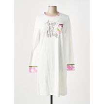 BISBIGLI - Chemise de nuit blanc en coton - Femme - Taille 40 - Modz