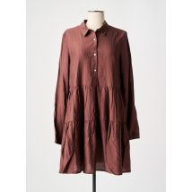 CAMAIEU - Robe mi-longue marron en viscose - Femme - Taille 38 - Modz