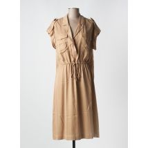 PESERICO - Robe mi-longue beige en viscose - Femme - Taille 40 - Modz