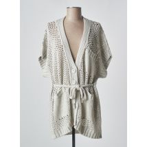 LORENA ANTONIAZZI - Gilet manches courtes gris en coton - Femme - Taille 42 - Modz