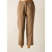 LUCCHINI - Pantalon 7/8 marron en coton - Femme - Taille 46 - Modz