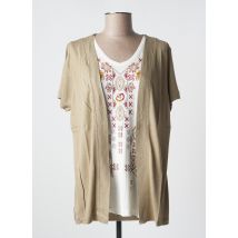 BAGORAZ - T-shirt marron en viscose - Femme - Taille 42 - Modz