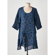 TEHANA - Tunique manches longues bleu en lin - Femme - Taille 40 - Modz