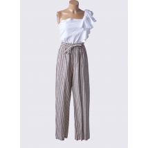 ANGELA DAVIS - Combi-pantalon beige en viscose - Femme - Taille 36 - Modz