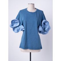 ANGELA DAVIS - Top bleu en coton - Femme - Taille 36 - Modz