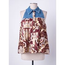 ANGELA DAVIS - Chemisier marron en coton - Femme - Taille 36 - Modz