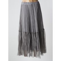 ANGELA DAVIS - Jupe longue gris en polyester - Femme - Taille 38 - Modz