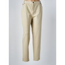 LUCIA - Pantalon droit beige en coton - Femme - Taille 48 - Modz