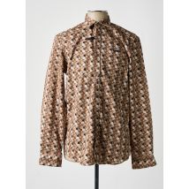 DELAHAYE - Chemise manches longues marron en coton - Homme - Taille S - Modz