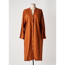 MUS & BOMBON - Robe mi-longue marron en lin - Femme - Taille 34 - Modz