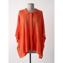A.POIL - Gilet manches courtes orange en lin - Femme - Taille 36 - Modz