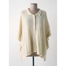 A.POIL - Gilet manches courtes beige en lin - Femme - Taille 36 - Modz