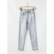 HELLO MISS - Jeans coupe slim gris en coton - Femme - Taille 34 - Modz