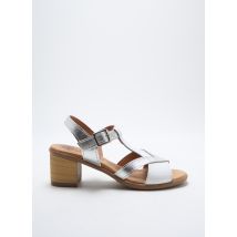 REBELLES - Sandales/Nu pieds argent en cuir - Femme - Taille 36 - Modz