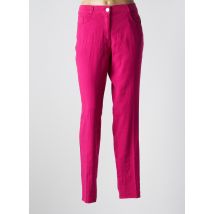 EAST DRIVE - Pantalon slim rose en lin - Femme - Taille 48 - Modz