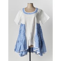 RHUM RAISIN - Tunique manches courtes bleu en coton - Femme - Taille 38 - Modz