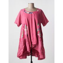 RHUM RAISIN - Tunique manches courtes rose en coton - Femme - Taille 40 - Modz