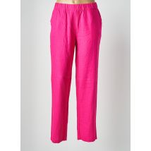 ÉTYMOLOGIE - Pantalon droit rose en lin - Femme - Taille 44 - Modz