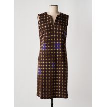 MALIPARMI - Robe mi-longue marron en laine vierge - Femme - Taille 40 - Modz