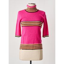 ESQUALO - Pull col roulé rose en nylon - Femme - Taille 34 - Modz