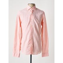 FIL NOIR - Chemise manches longues orange en coton - Homme - Taille M - Modz