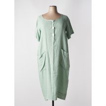 SOPHIA CURVY - Robe longue vert en lin - Femme - Taille 44 - Modz