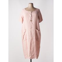 SOPHIA CURVY - Robe longue rose en lin - Femme - Taille 44 - Modz