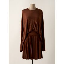RELISH - Robe mi-longue marron en polyester - Femme - Taille 40 - Modz