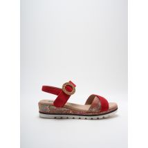GEO-REINO - Sandales/Nu pieds rouge en cuir - Femme - Taille 41 - Modz