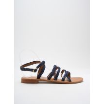 COULEUR POURPRE - Sandales/Nu pieds bleu en cuir - Femme - Taille 41 - Modz