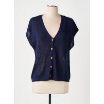 YERSE - Gilet manches courtes bleu en lin - Femme - Taille 40 - Modz