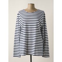 BLEU MARIN - T-shirt blanc en coton - Femme - Taille 44 - Modz