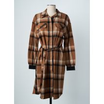PULZ JEANS - Robe mi-longue marron en coton - Femme - Taille 38 - Modz