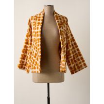 JOHANNA PARIS - Veste kimono marron en coton - Femme - Taille TU - Modz
