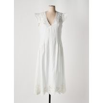 TWINSET - Robe longue blanc en lin - Femme - Taille 38 - Modz