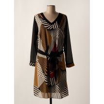COULEURS DU TEMPS - Robe mi-longue noir en polyester - Femme - Taille 38 - Modz