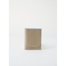 ANNA VIRGILI - Portefeuille beige en cuir - Femme - Taille TU - Modz
