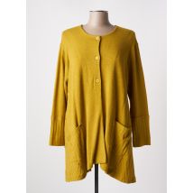 FRANCK ANNA - Gilet manches longues jaune en viscose - Femme - Taille 44 - Modz