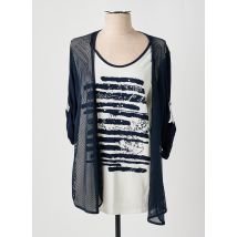 FRANK WALDER - Tunique manches longues bleu en viscose - Femme - Taille 42 - Modz
