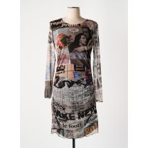 DESIGUAL - Robe mi-longue beige en polyester - Femme - Taille 38 - Modz