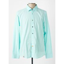 RECYCLED - Chemise manches longues bleu en coton - Homme - Taille L - Modz