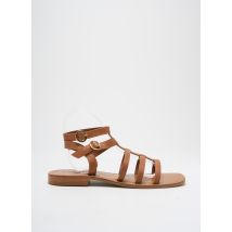 COULEUR POURPRE - Spartiates marron en cuir - Femme - Taille 40 - Modz