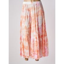 L'ATELIER D'ANNA - Jupe mi-longue orange en coton - Femme - Taille 50 - Modz