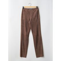 CANADIENNE GRIFFES - Pantalon droit marron en cuir de chèvre - Femme - Taille 40 - Modz