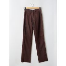 MADDOX - Pantalon droit marron en cuir - Femme - Taille 36 - Modz