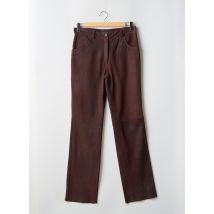 MADDOX - Pantalon droit marron en cuir - Femme - Taille 46 - Modz