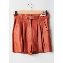 GIORGIO & MARIO - Bermuda orange en cuir - Femme - Taille 38 - Modz