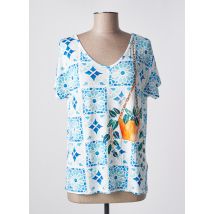 LEO & UGO - T-shirt bleu en viscose - Femme - Taille 40 - Modz