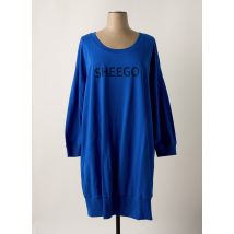 SHEEGO - Robe mi-longue bleu en coton - Femme - Taille 56 - Modz