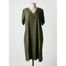 EAST DRIVE - Robe mi-longue vert en lin - Femme - Taille 36 - Modz